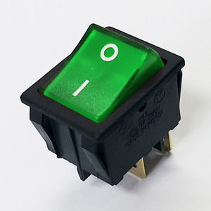 (5009번) 4P2단 사각 스위치(녹색)램프 ON-OFF 250V/15A