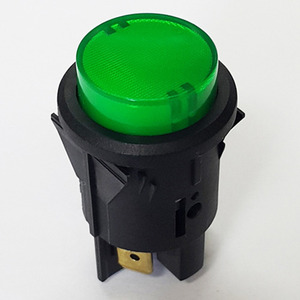 (5087번) 4P 원형푸쉬 스위치(녹색)램프 250V/8A
